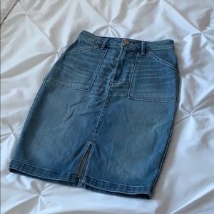 Abercrombie & Fitch Denim Jean Midi Skirt Size 2